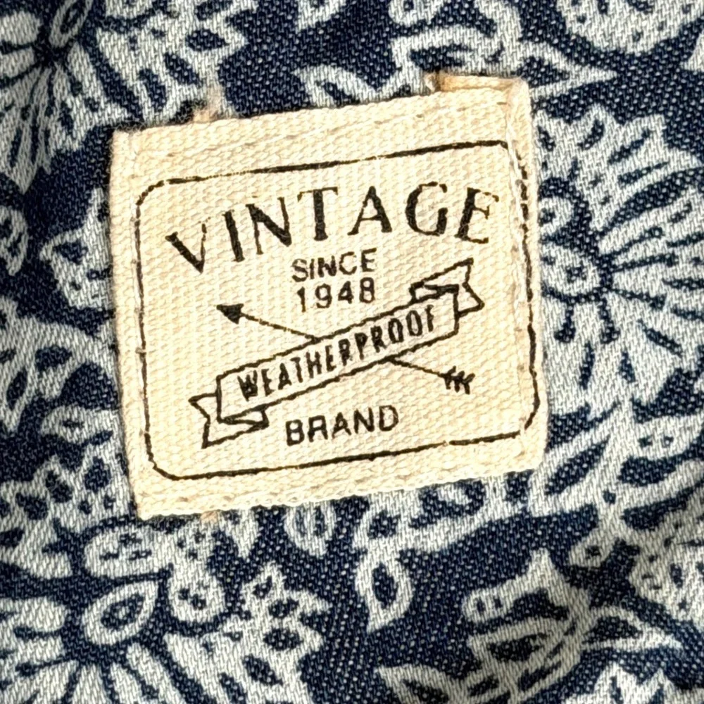Weatherproof Vintage Boys Navy White Floral Paisley Button Down Shirt Size 6 NWT